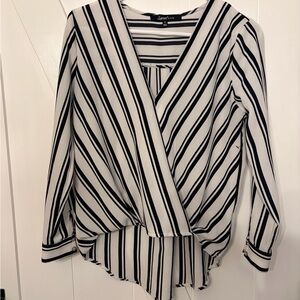 Sweet Rain Striped Black and White Blouse